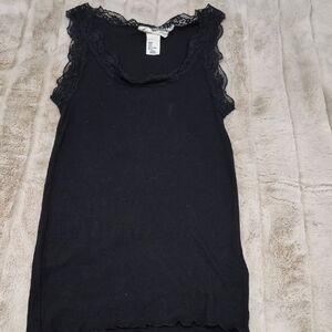 Women's Black Lace-Trim Camisole Tank Top